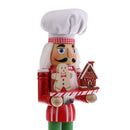Exquisite Christmas Hand Painted Wood Nutcracker Cook w/Tray Walnut Puppet Xmas Holiday Decorative 36cm