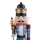 38CM Wooden Glitter Nutcracker Walnut Puppet Christmas Ornament Gift Home Decorative King With Sceptre