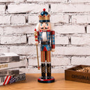 38CM Wooden Glitter Nutcracker Walnut Puppet Christmas Ornament Gift Home Decorative King With Sceptre