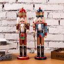 38CM Wooden Glitter Nutcracker Walnut Puppet Christmas Ornament Gift Home Decorative King With Sceptre
