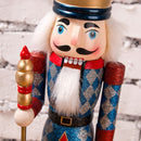 38CM Wooden Glitter Nutcracker Walnut Puppet Christmas Ornament Gift Home Decorative King With Sceptre