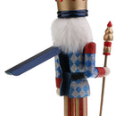 38CM Wooden Glitter Nutcracker Walnut Puppet Christmas Ornament Gift Home Decorative King With Sceptre