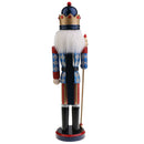 38CM Wooden Glitter Nutcracker Walnut Puppet Christmas Ornament Gift Home Decorative King With Sceptre