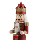 38cm Height Glitter Hand Painted Glitter Nutcracker Drummer Action Figure Christmas Holiday Decoration