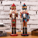 38cm Height Glitter Hand Painted Glitter Nutcracker Drummer Action Figure Christmas Holiday Decoration