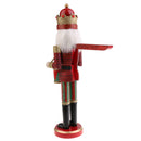 38cm Height Glitter Hand Painted Glitter Nutcracker Drummer Action Figure Christmas Holiday Decoration