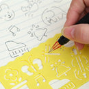 4Pcs Art Graphics Symbols Cartoon Drawing Template Rulers Students Painting Supplies Children Kids Drafting Stencil Ruler Stationery
