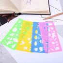4Pcs Art Graphics Symbols Cartoon Drawing Template Rulers Students Painting Supplies Children Kids Drafting Stencil Ruler Stationery