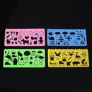 4Pcs Art Graphics Symbols Cartoon Drawing Template Rulers Students Painting Supplies Children Kids Drafting Stencil Ruler Stationery