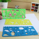 4Pcs Art Graphics Symbols Cartoon Drawing Template Rulers Students Painting Supplies Children Kids Drafting Stencil Ruler Stationery