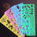 4Pcs Art Graphics Symbols Cartoon Drawing Template Rulers Students Painting Supplies Children Kids Drafting Stencil Ruler Stationery