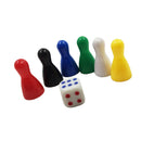 6Pcs Colorful Pieces Pawn Chess Plastic Pieces Dice Set for Board Card Games