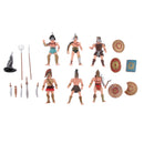 Pack of 6 Ancient Roman Gladiator Medieval Warriors Military Figure Models Toy Collectibles Desktop Decoration