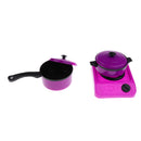 9-Piece Purple Plastic Kitchen Pretend Play Set for Kids - Pot, Pans, and Cooking Utensils