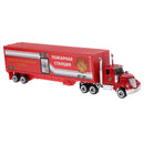 1:64 Diecast Alloy Transporter Container Truck with 3 Car Construction Model Children Toy Collectibles - Fire Engines No.2