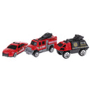 1:64 Diecast Alloy Transporter Container Truck with 3 Car Construction Model Children Toy Collectibles - Fire Engines No.2