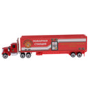 1:64 Diecast Alloy Transporter Container Truck with 3 Car Construction Model Children Toy Collectibles - Fire Engines No.2