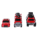 1:64 Diecast Alloy Transporter Container Truck with 3 Car Construction Model Children Toy Collectibles - Fire Engines No.2