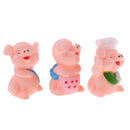 3 Pieces Vinyl Squeaky Floating Toy Simulation Pig Animals Model Baby Children Bath Sound Play Fun Toy Home Decor