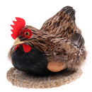 Chicken Hen Hatching Eggs on Nest Animal Figurine Model Home Farm Decoration Kids Play Toys Gifts Large