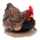 Chicken Hen Hatching Eggs on Nest Animal Figurine Model Home Farm Decoration Kids Play Toys Gifts Large