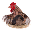 Animated Chicken Hen Hatching Eggs on Nest Animal Figurine Model Home Farm Decoration Kids Play Toys Gifts S
