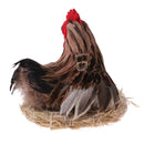 Animated Chicken Hen Hatching Eggs on Nest Animal Figurine Model Home Farm Decoration Kids Play Toys Gifts S