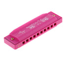 KIDS 10 HOLES WOODEN HARMONICA MUSIC INSTRUMENT CHILD EDUCATIONAL TOYS ROSE RED