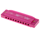 KIDS 10 HOLES WOODEN HARMONICA MUSIC INSTRUMENT CHILD EDUCATIONAL TOYS ROSE RED
