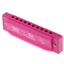 KIDS 10 HOLES WOODEN HARMONICA MUSIC INSTRUMENT CHILD EDUCATIONAL TOYS ROSE RED