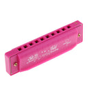 KIDS 10 HOLES WOODEN HARMONICA MUSIC INSTRUMENT CHILD EDUCATIONAL TOYS ROSE RED