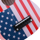 21'' Colorful 6 Strings Wooden Acoustic Guitar Ukulele Kids Music Instrument Toy - Star & Strip