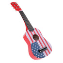 21'' Colorful 6 Strings Wooden Acoustic Guitar Ukulele Kids Music Instrument Toy - Star & Strip