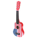 21'' Colorful 6 Strings Wooden Acoustic Guitar Ukulele Kids Music Instrument Toy - Star & Strip