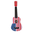 21'' Colorful 6 Strings Wooden Acoustic Guitar Ukulele Kids Music Instrument Toy - Star & Strip