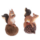 Handmade 2 Squirrel Sculpture Set Realistic Animal Model Statue Home Garden Lawn Party Decor Ornaments
