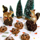 Handmade 2 Squirrel Sculpture Set Realistic Animal Model Statue Home Garden Lawn Party Decor Ornaments