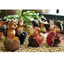Handmade 2 Squirrel Sculpture Set Realistic Animal Model Statue Home Garden Lawn Party Decor Ornaments