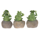 Lovely Decorative Statue 3 Frogs Animal Model Figurine Home Garden Lawn Decor Ornaments Collections Gift