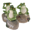 Lovely Decorative Statue 3 Frogs Animal Model Figurine Home Garden Lawn Decor Ornaments Collections Gift