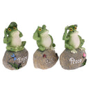Lovely Decorative Statue 3 Frogs Animal Model Figurine Home Garden Lawn Decor Ornaments Collections Gift