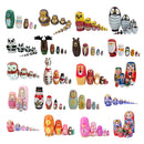 10pcs Wooden Russian Nesting Dolls Cartoon Matryoshka Babushka Stacking Nested Dolls Kids Toys Birthday Christmas Gifts Home Decoration Hand Painted Lions Doll