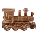Retro Wooden Train Engine Model Home Desk Office Ornament Decor Art Craft Collectibles Kid Play Toy