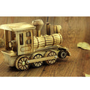 Retro Wooden Train Engine Model Home Desk Office Ornament Decor Art Craft Collectibles Kid Play Toy