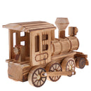Retro Wooden Train Engine Model Home Desk Office Ornament Decor Art Craft Collectibles Kid Play Toy