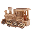 Retro Wooden Train Engine Model Home Desk Office Ornament Decor Art Craft Collectibles Kid Play Toy