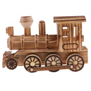Retro Wooden Train Engine Model Home Desk Office Ornament Decor Art Craft Collectibles Kid Play Toy