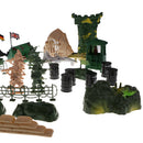 300 Pieces Army Soldier Men Playset Action Figures with Tanks Planes Flags Watchtower & More Accessories