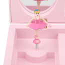 Pink Rotating Ballet Girl Dancing Music Box Clockwork Toy Gift Home Furnishing Supplies Birthday Gift