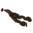 Fashion 25cm DIY Doll Wigs Long Curly Wavy High Temperature Wire Handmade Hairpiece Dark Brown